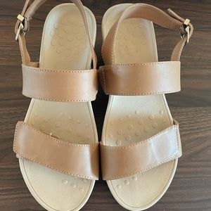 Vionic Leather Ankle Strap Wedges Lovell